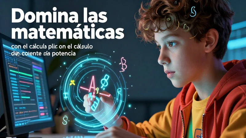 Estudiante concentrado resuelto en un ambiente digital vibrante