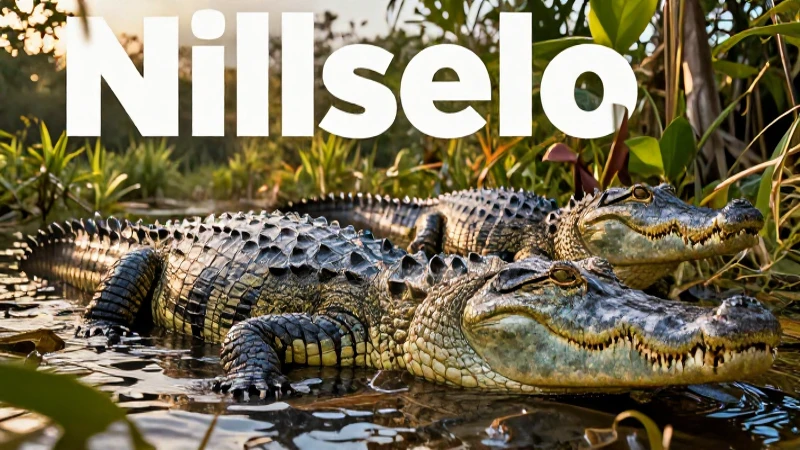 Cocodrilos poderosos emergen en un pantano vibrante
