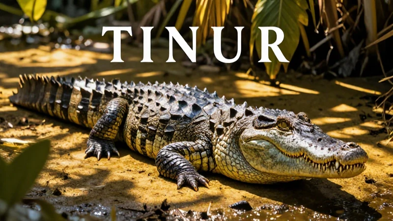 Crocodilo poderoso en un entorno tropical