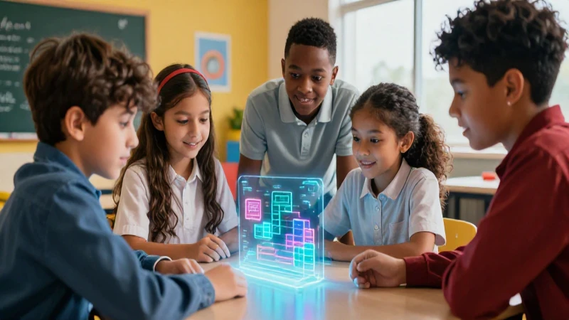 Estudiantes mexicanos programando con tecnología holográfica