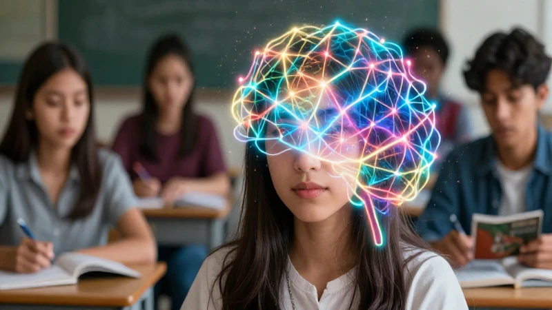 Estudiante mexicano con red neuronal vibrante