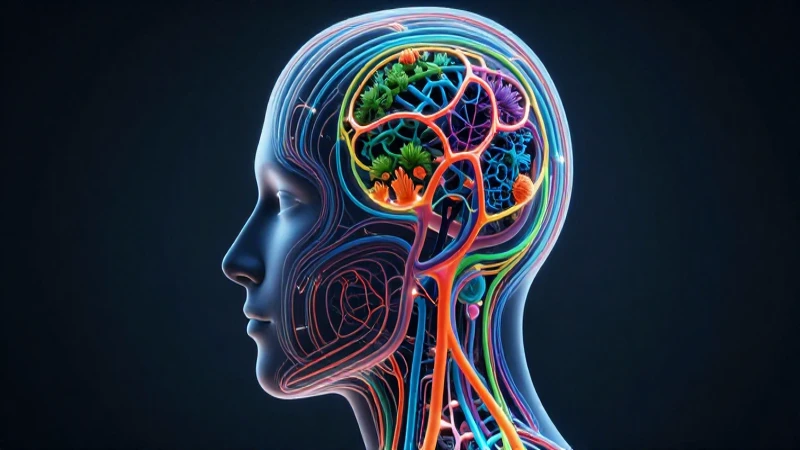 Silueta cerebral con redes neuronales brillantes