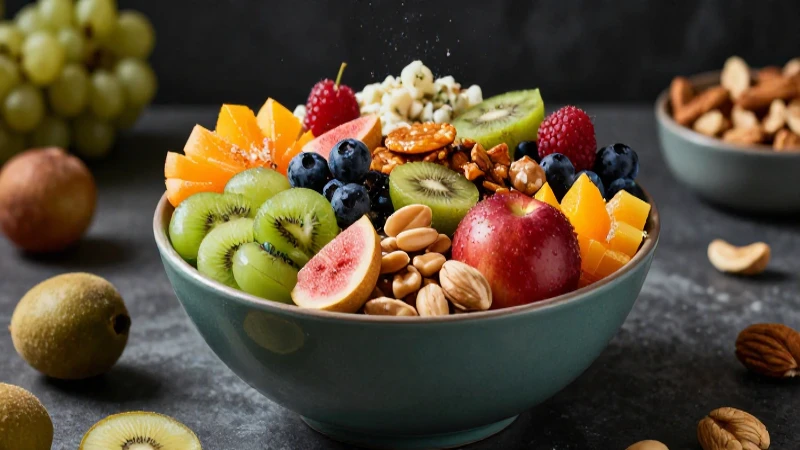 Snacks saludables vibrantes y coloridos en estilo profesional
