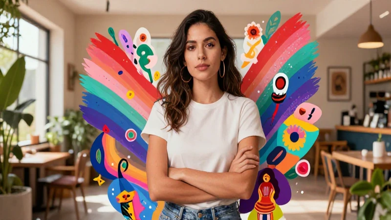 Artista en un collage vibrante de igualdad