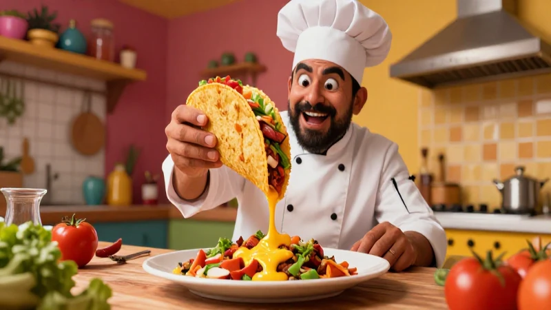 Colmos: 30 Ejemplos Divertidos para Reír sin Parar 6 Cocina mexicana caótica con un taco gourmet