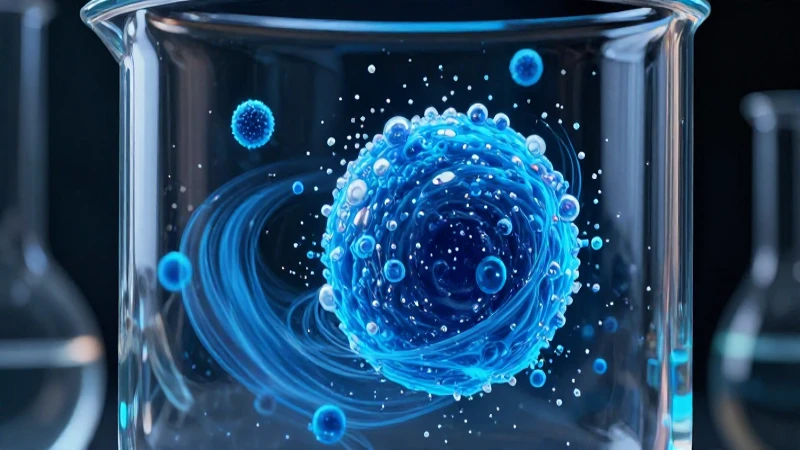 Coloides: características, ejemplos y su importancia 6 Partículas azules iris en vaso de laboratorio