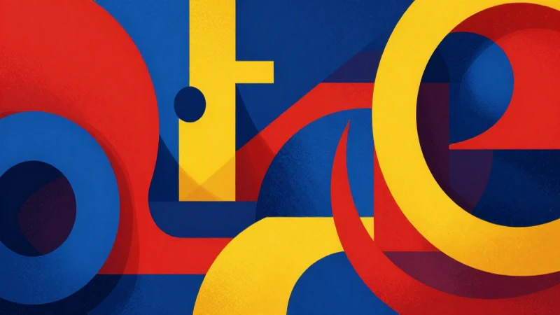 Colores primarios vibrantes y formas geométricas modernas