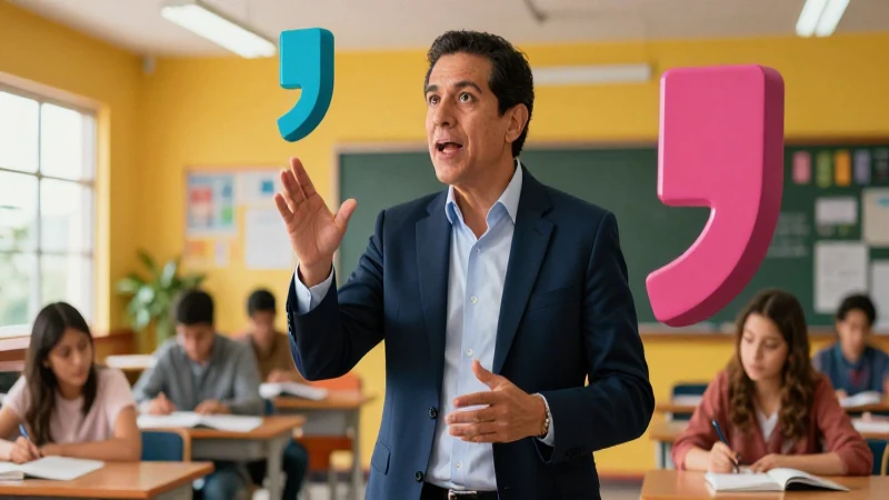 Experta mexicana proyectando dinamismo educativo vibrante