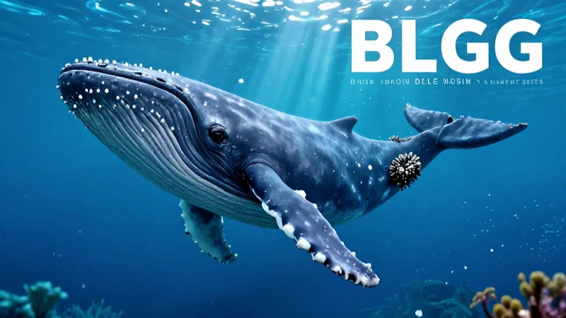 Barnaculo en ballena en océano vibrante