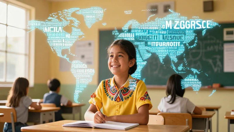Amplía tu vocabulario: Conoce los mejores sinónimos y comenta 5 Niño entusiasta y letras flotantes en clase luminosa