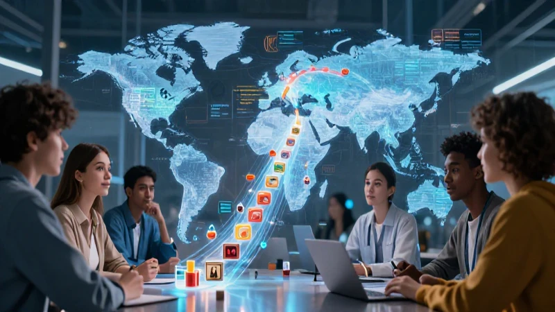 Colaboración educativa en cadena digital global