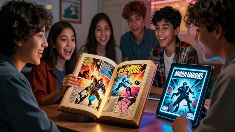 Ilustración digital educativa de cómics mexicanos