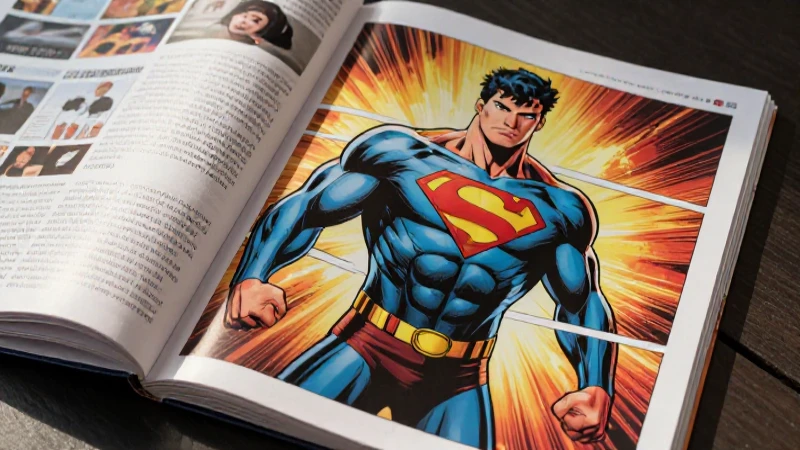 Superhéroe dinámico sobre libro educativo