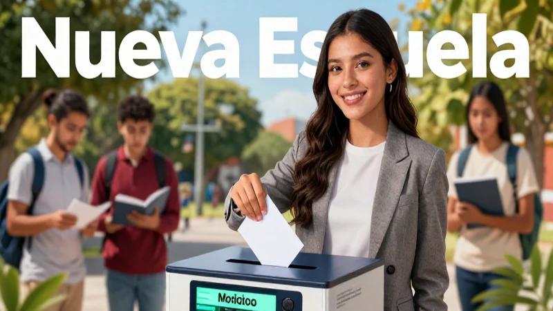 Joven votando en magacina mexicana moderna