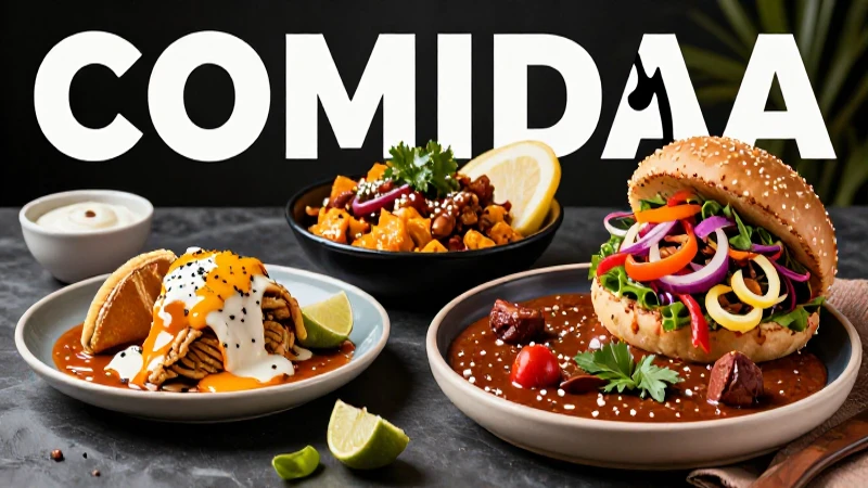 Fusión global de comida mexicana moderna