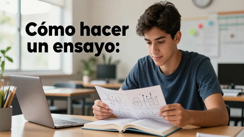 Estudiante mexicano en escritorio con libros académicos