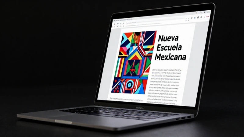 MacBook moderna muestra contenido educativo vibrante y dinámico