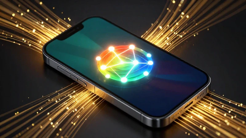 Smartphone moderno con datos dorados vibrantes