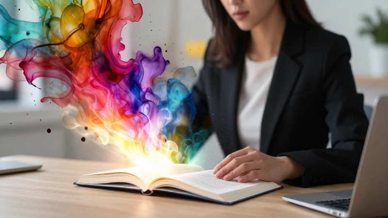 Engancha a tus lectores con un comienzo eficaz para tu cuento 6 Escritora profesional con manuscrito brillante sobre escritorio minimalista