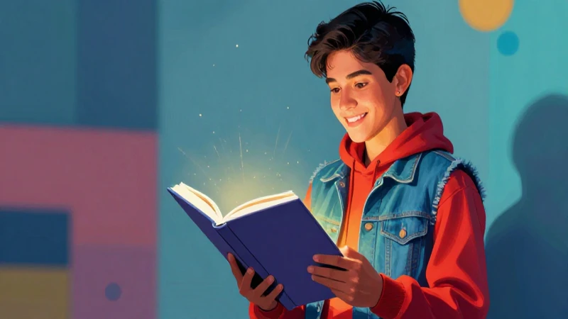 Libro gratis: Secreto para disfrutar la lectura sin gastar. ¡Descárgalo ahora! 3 Estudiante mexicano sonriendo con libro luminoso
