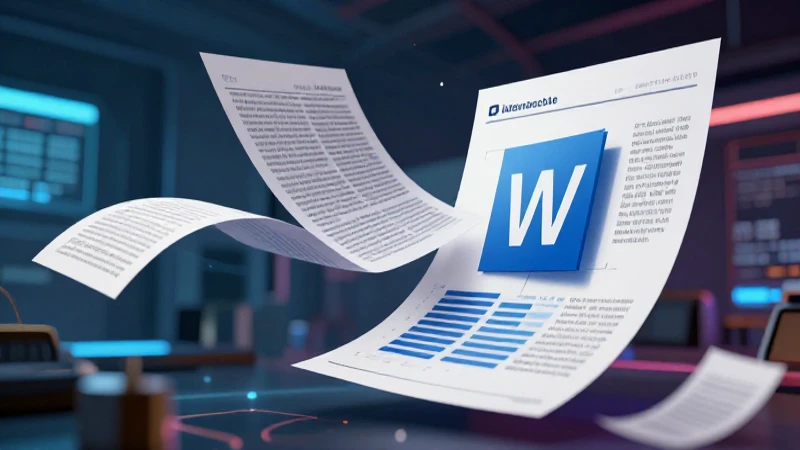 Conversión digital de PDF a Word con estética cinematográfica