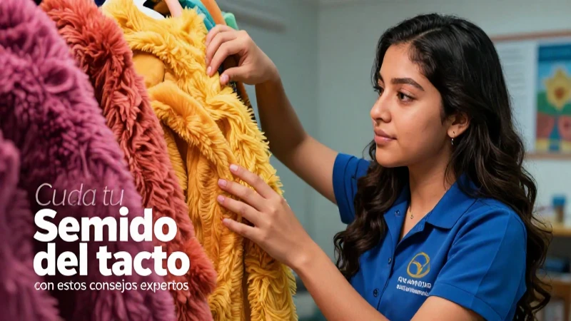Docente mexicana enseñando sensorialidad táctil vibrante