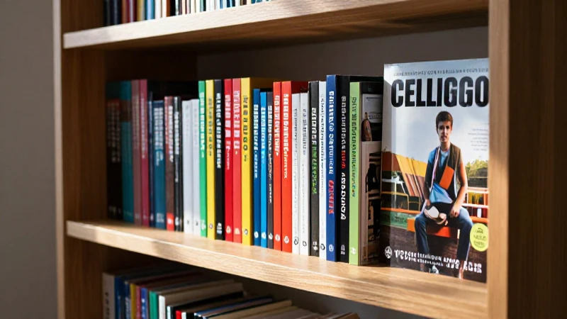 Escritorio vibrante con libros coloridos y estética moderna
