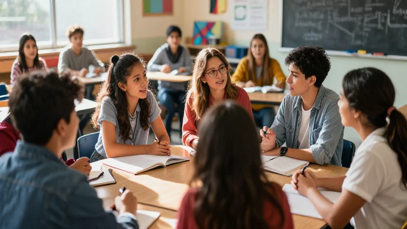 Conoce cómo cuidar a los demás de manera efectiva y amorosa 3 Aula educativa vibrante con interacción diversa