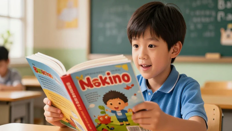 Ilustración vibrante de portada educativa infantil