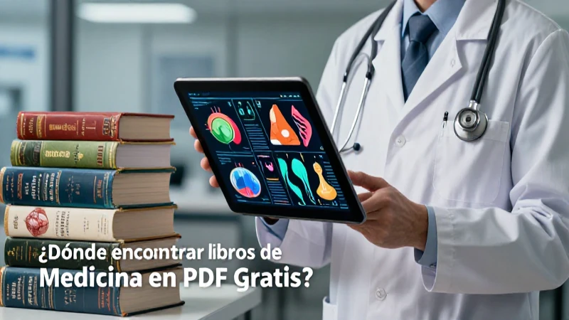 Profesional con tablet y libros de anatomía