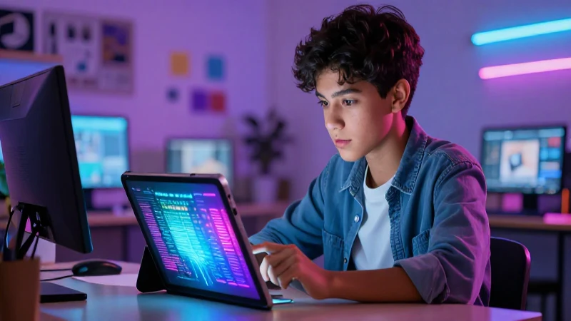 Estudiante mexicano aprende con tecnología digital
