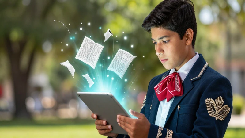 Conoce cómo descargar un libro fácilmente con solo un link 3 Estudiante moderno con luz y libros digitales