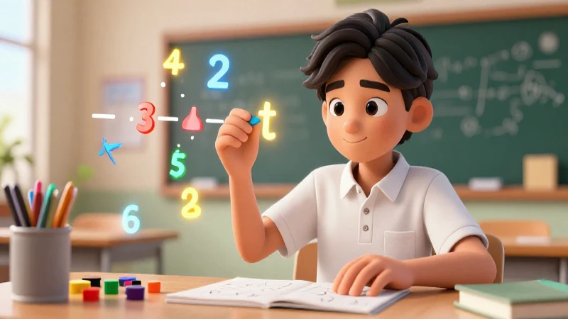 Estudiante resuelve problema matemático con estilo vibrante