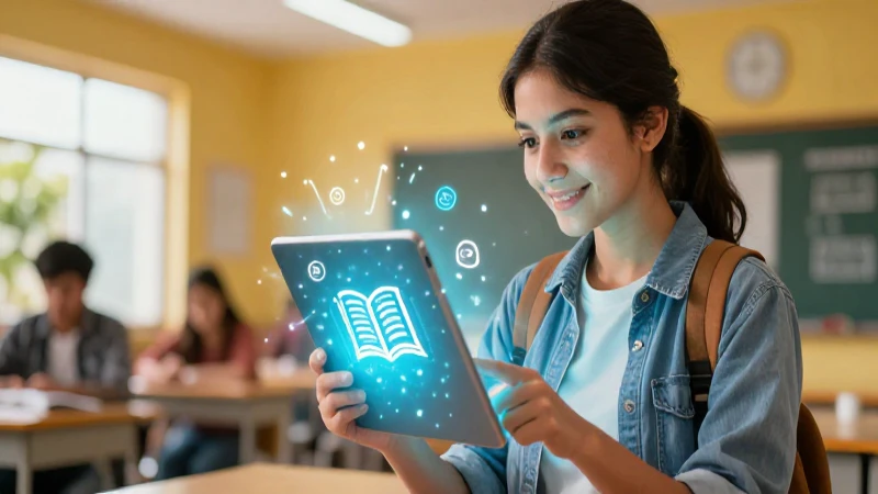 Ilustración detallada de estudiante en entorno moderno