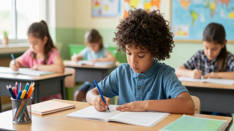 Enseñar escritura rápida a joven estudiante