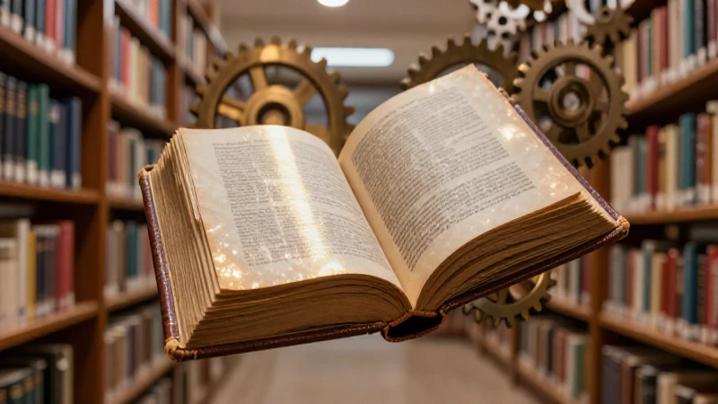 Literatura juvenil en los libros de la SEP: un viaje en el tiempo 4 Antiguo libro luminoso en biblioteca vibrante
