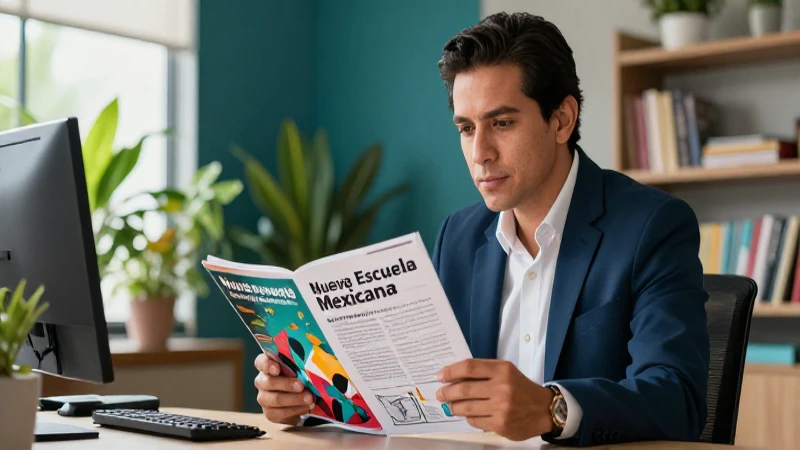 Educador mexicano analizando reporte digital