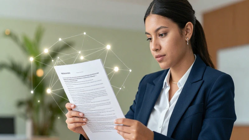 Educador mexicano revisando reportes con nodos de conocimiento