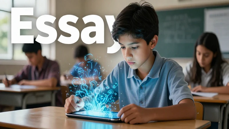 Joven estudiante enfocado en un tema académico digital