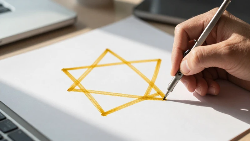 Dibujo dorado: geometría precisa y elegante
