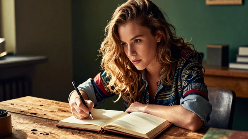 Cómo hacer una autobiografía: Ejemplos y consejos útiles 10 Joven autor reflexiona en luz dorada