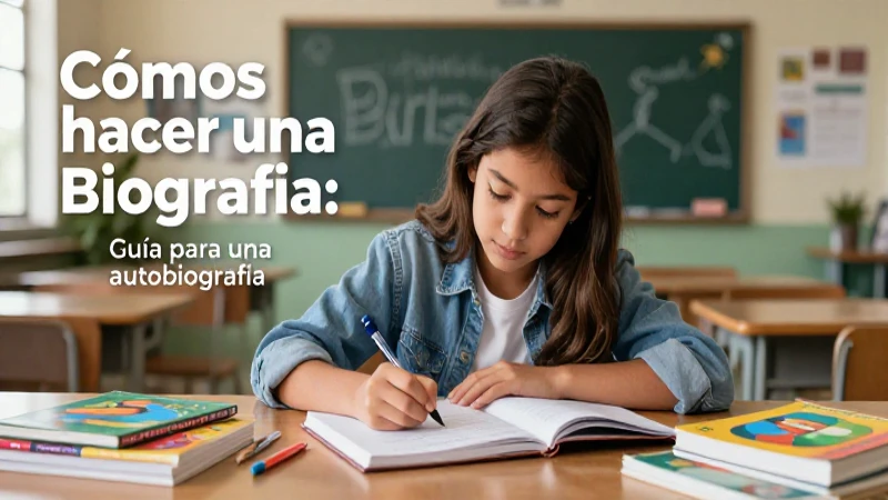 Joven estudiante escribe en aula moderno con estética profesional