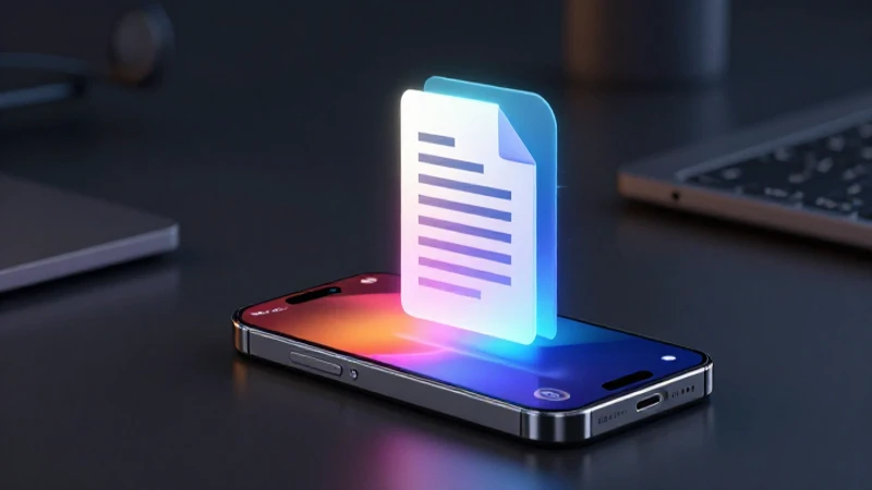 Smartphone digital con documento luminoso
