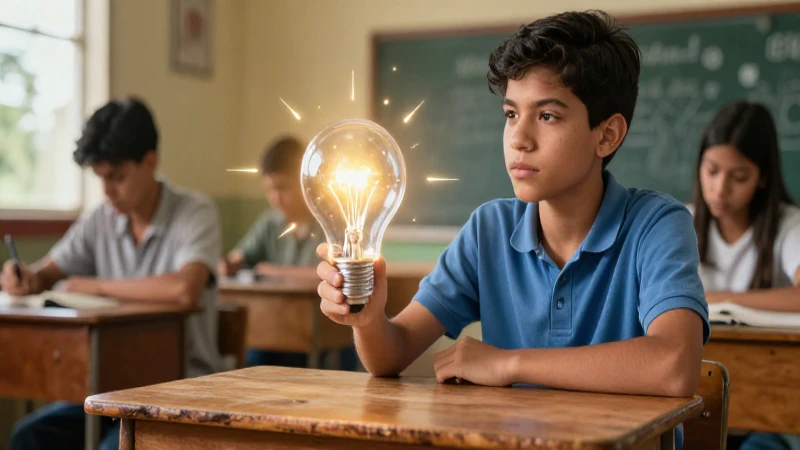 Conoce cómo identificar la idea principal de un texto 3 Estudiante enfocado con idea conceptual brillante
