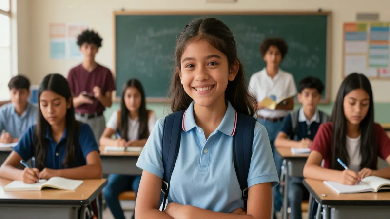Jóvenes mexicanos entusiastas en aula moderna