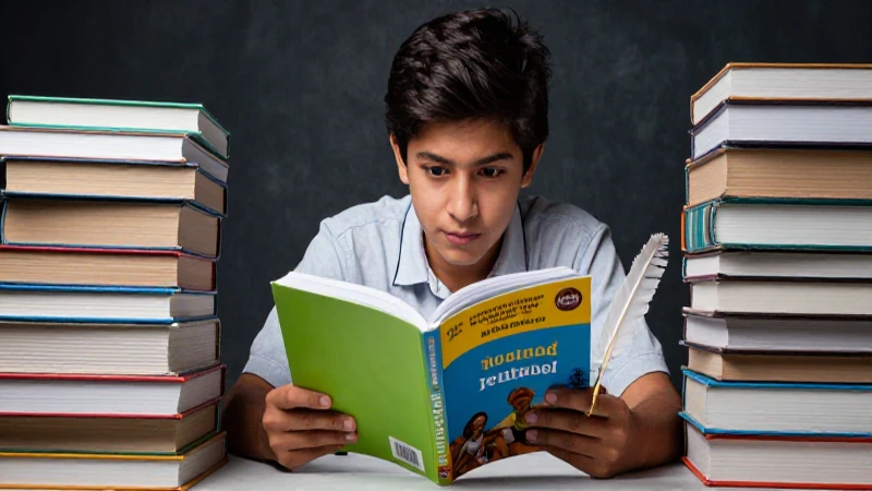Joven estudiante estudia con gran intensidad