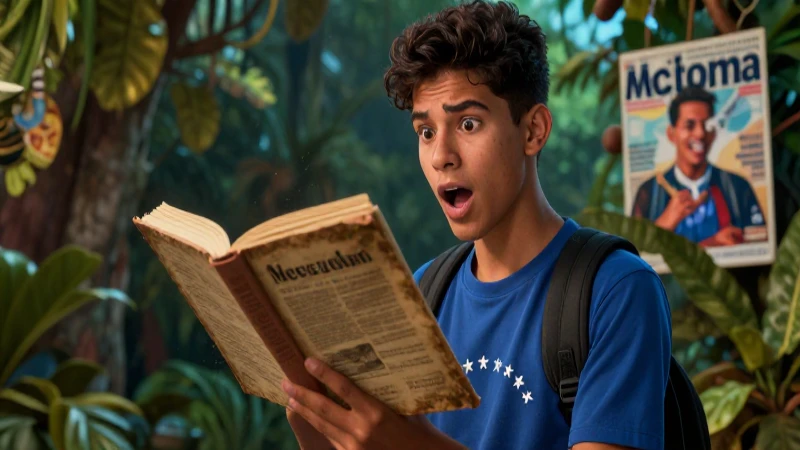 La literatura venezolana y su impacto en la identidad juvenil 3 Retrato vibrante de joven estudiante y libro antiguo