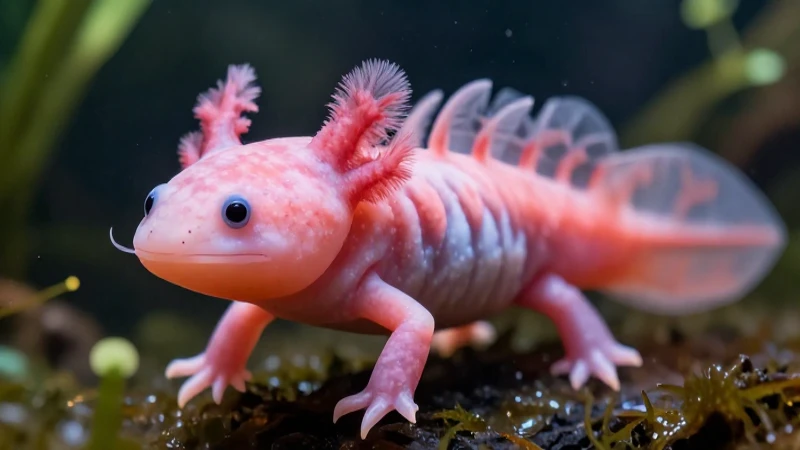 Cómo nacen los ajolotes: el Impresionante ciclo de vida 7 Macro detallado de axolote rosado vibrante