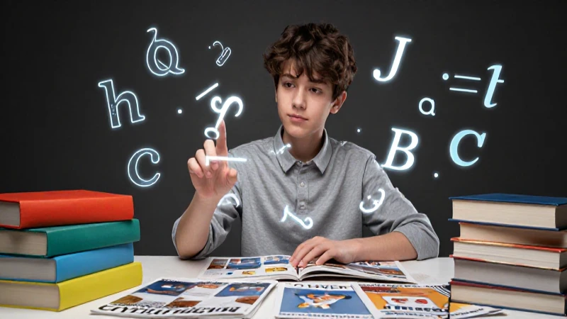 Cómo se utiliza cómo y como Guía definitiva sobre su uso y acento 8 Estudiante enfocado interactúa con símbolos luminosos