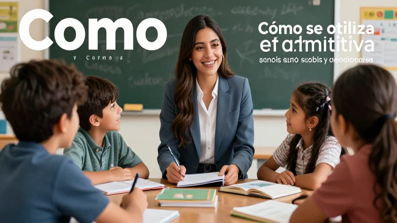 Cómo se utiliza cómo y como Guía definitiva sobre su uso y acento 12 Maestra mexicana enseñando, arte ultrarrealista vibrante